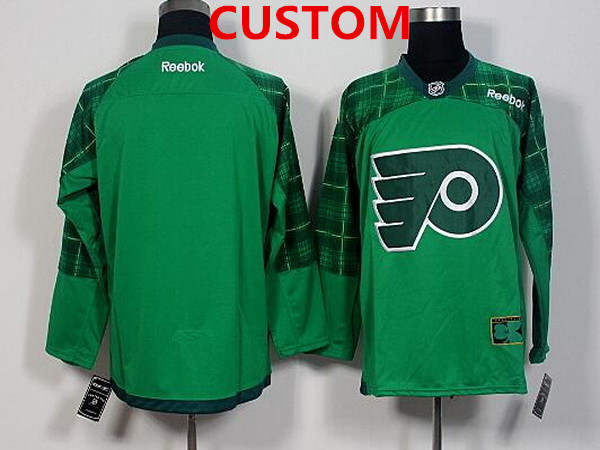 Men's Philadelphia Flyers Custom Green 2016 St. Patrick's Day Hockey Jersey