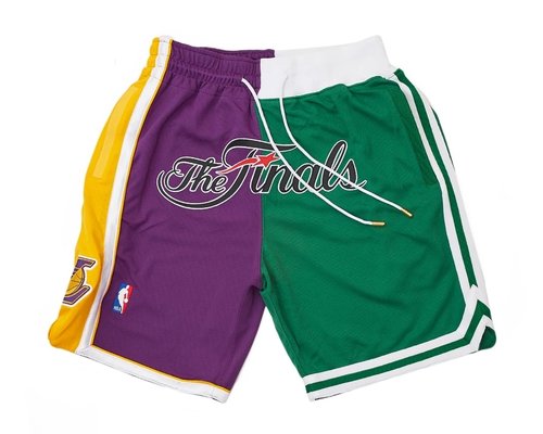 2008 NBA Finals Lakers x Celtics Shorts (Purple-Green) JUST DON By Mitchell & Ness