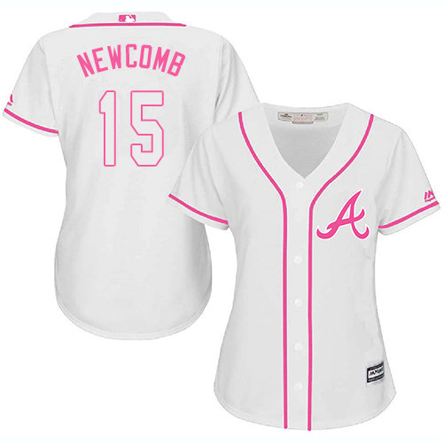 Atlanta Braves #15 Women's Sean Newcomb Authentic White Fashion Cool Base Baseball Jersey