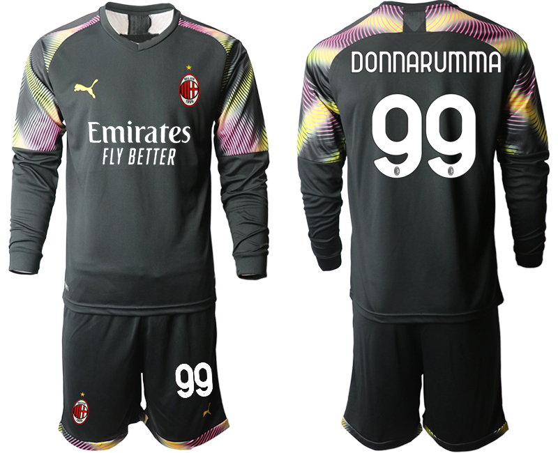2020-21 AC Milan black goalkeeper 99# DONNARUMMA long sleeve soccer jerseys