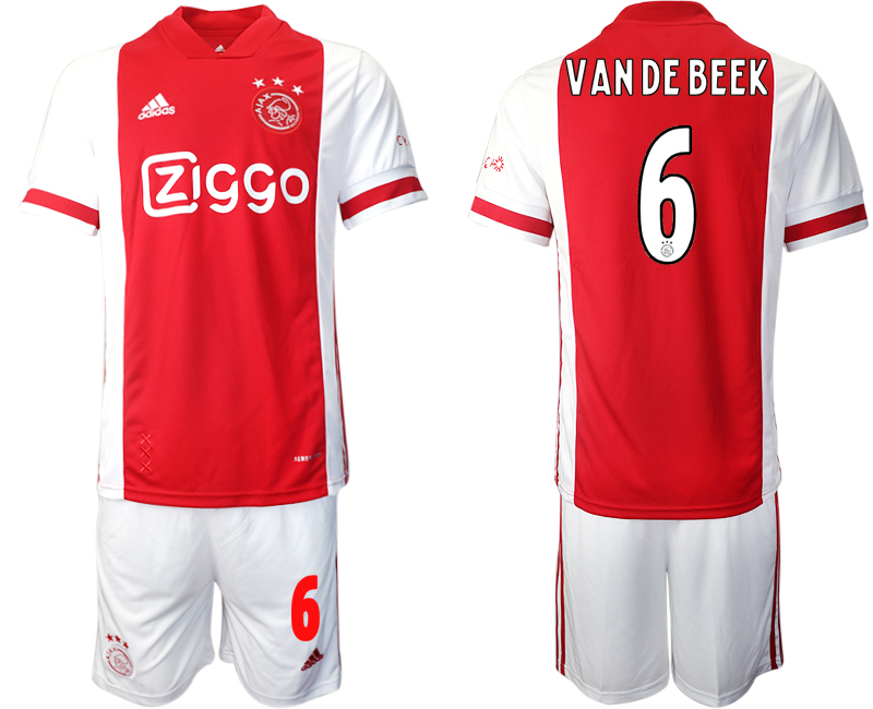 2020-21 AFC Ajax 6 VANDE BEEK Home Soccer Jersey