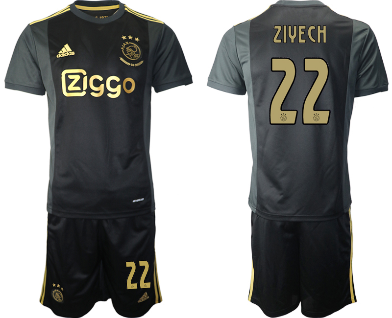 2020-21 Ajax away 22# ZIYECH black soccer jerseys