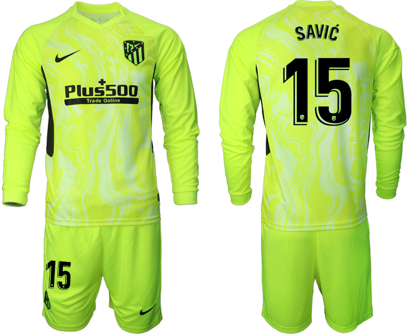 2020-21 Atletico Madrid away 15# SAVIC long sleeve soccer jerseys