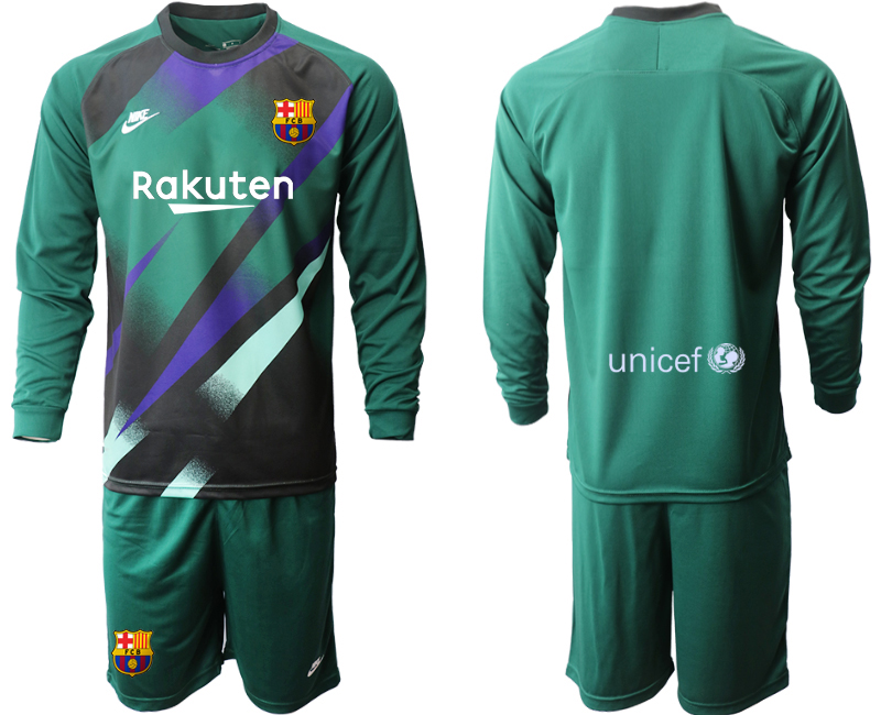 2020-21 Barcelona Dark green goalkeeper long sleeve soccer jerseys