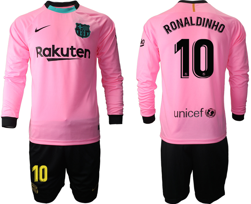 2020-21 Barcelona away  10# RONALDINHO long sleeve soccer jerseys