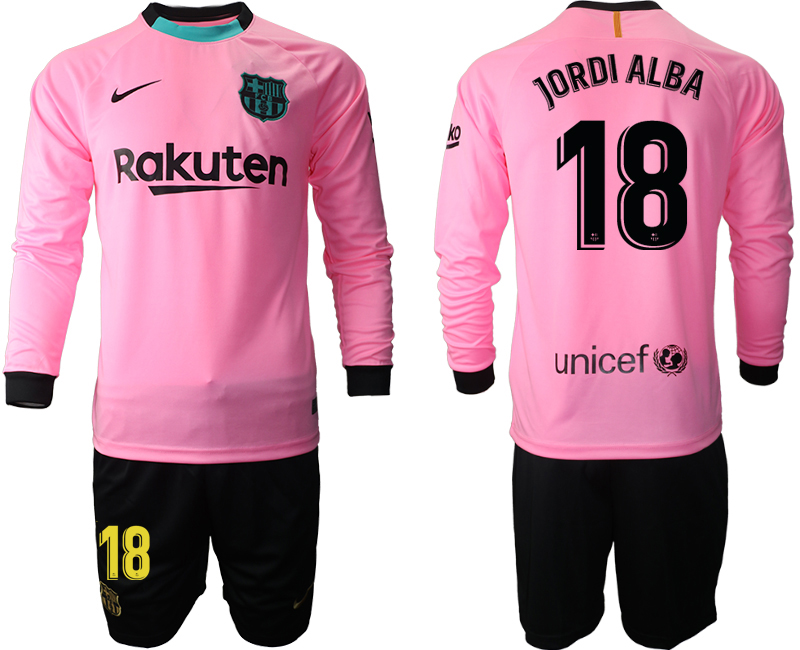 2020-21 Barcelona away  18# JORDIALBA long sleeve soccer jerseys