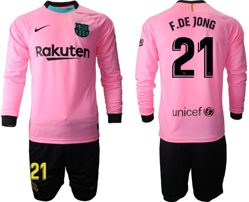 2020-21 Barcelona away  21# F.DE JONG long sleeve soccer jerseys