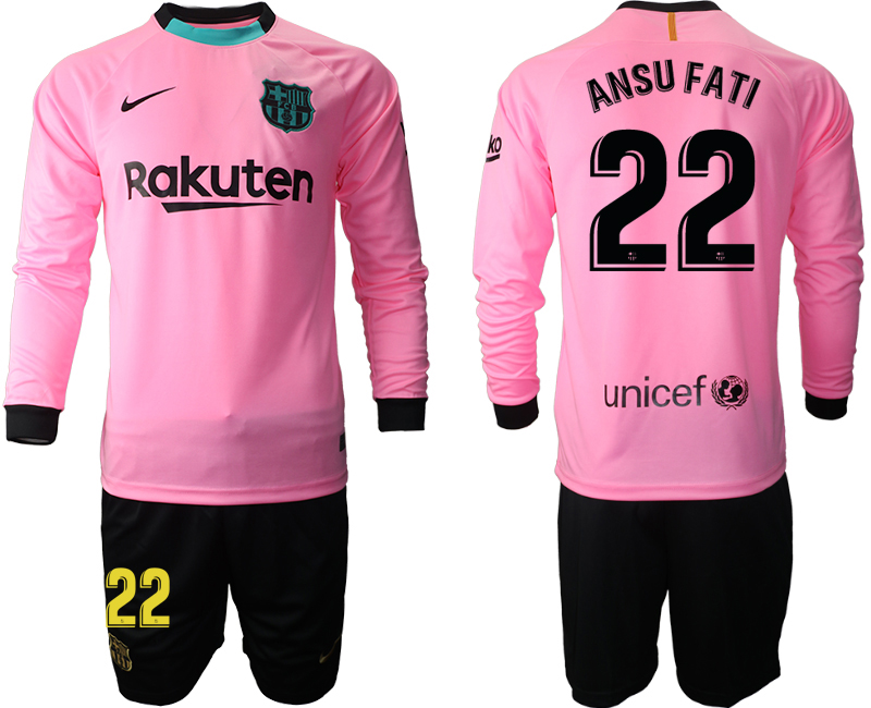 2020-21 Barcelona away  22# ANSU FATI long sleeve soccer jerseys