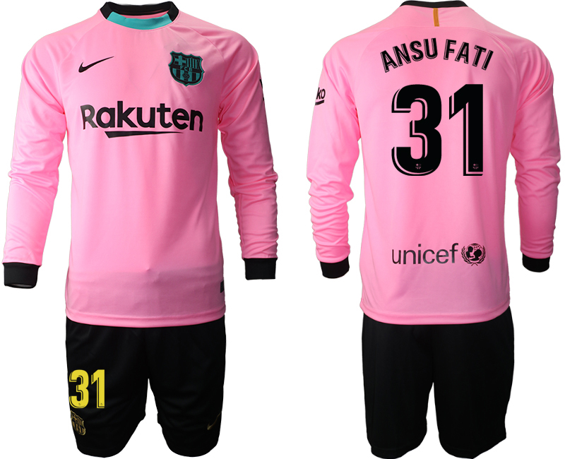2020-21 Barcelona away  31# ANSU FATI long sleeve soccer jerseys
