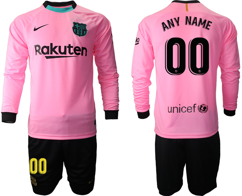2020-21 Barcelona away  any name custom long sleeve soccer jerseys