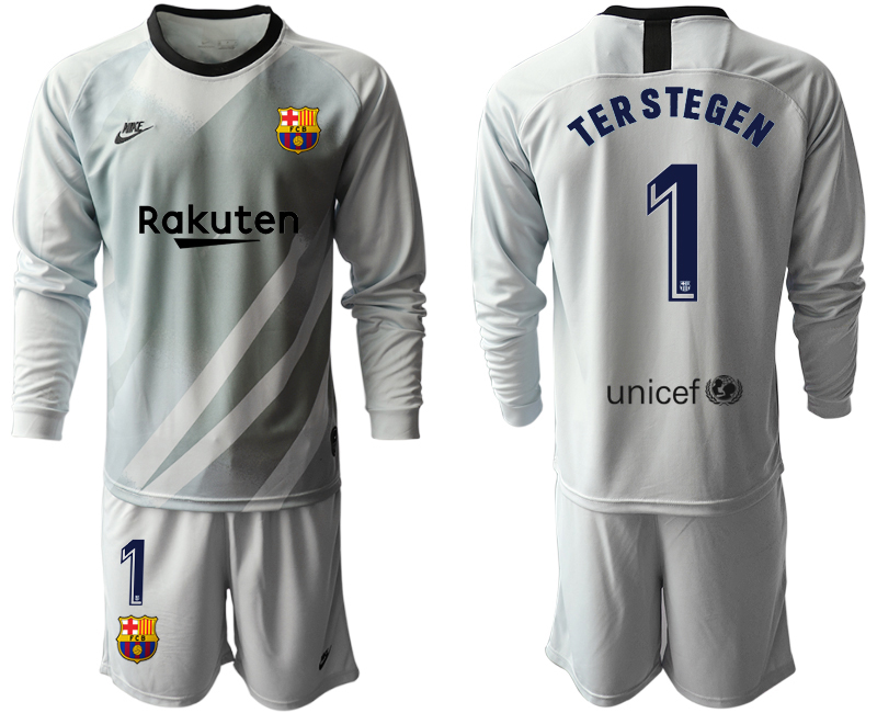 2020-21 Barcelona gray goalkeeper 1# TERSTEGEN long sleeve soccer jerseys.
