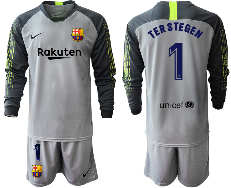 2020-21 Barcelona gray goalkeeper 1# TERSTEGEN long sleeve soccer jerseys