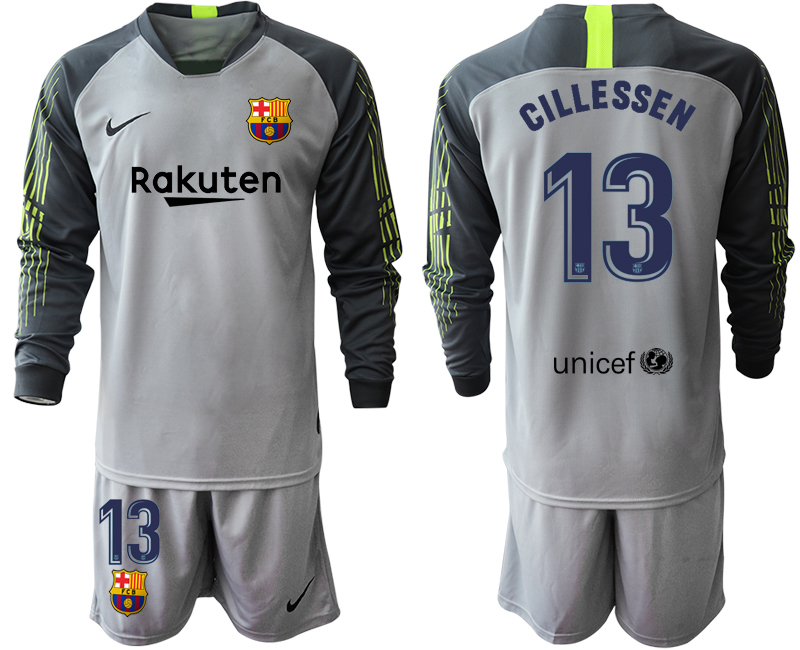 2020-21 Barcelona gray goalkeeper 13# CILLESSEN long sleeve soccer jerseys