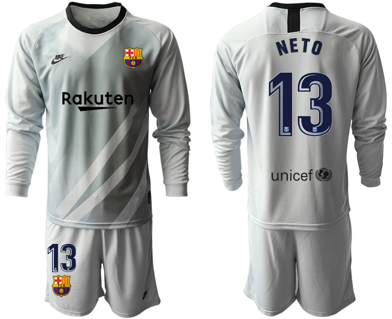 2020-21 Barcelona gray goalkeeper 13# NETO long sleeve soccer jerseys.