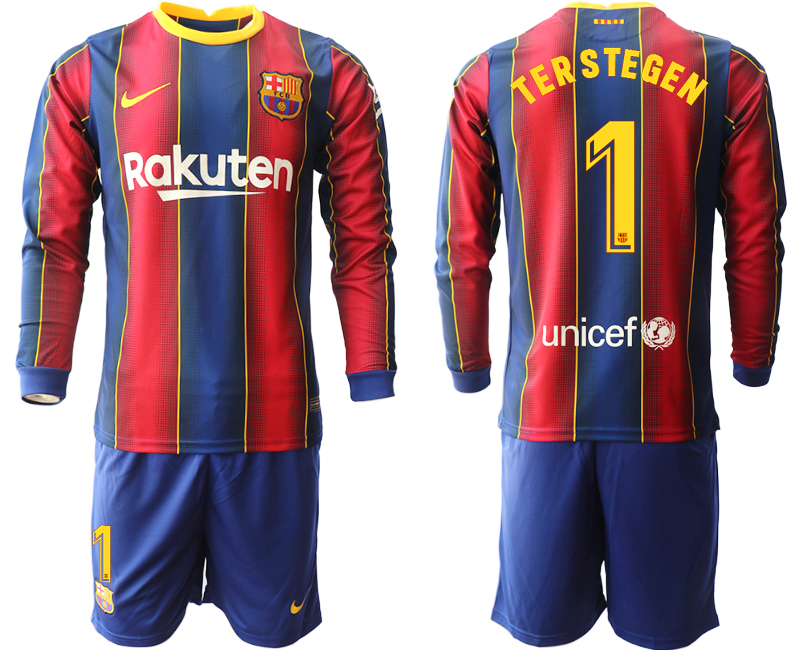 2020-21 Barcelona home 1# TERSTEGEN long sleeve soccer jerseys