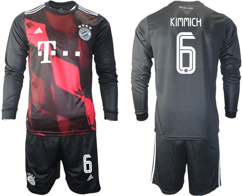 2020-21 Bayern Munich away 6# KIMMICH black long sleeve soccer jerseys