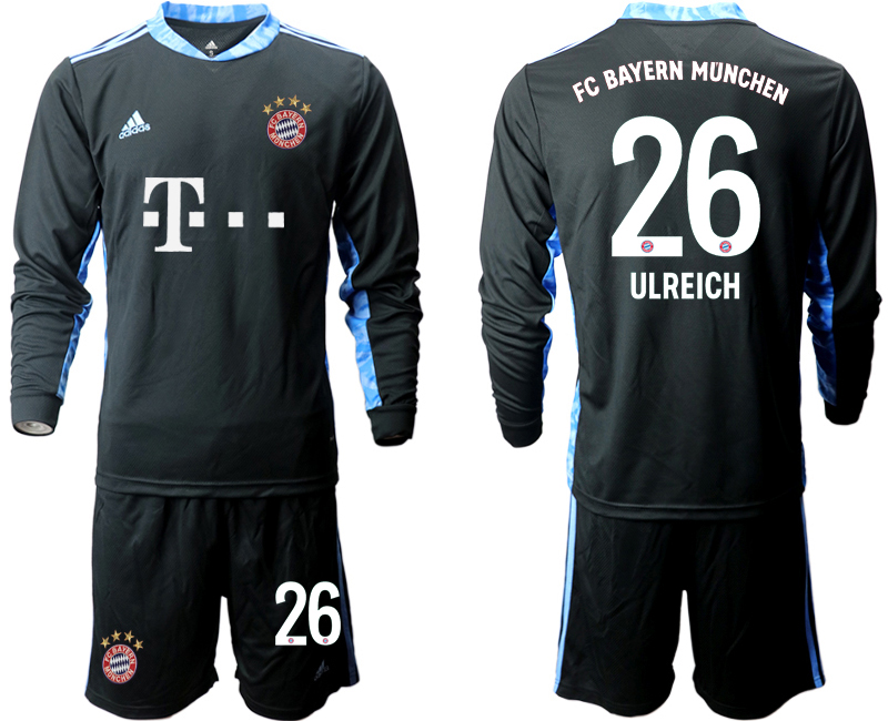 2020-21 Bayern Munich black goalkeeper 26# ULREICH long sleeve soccer jerseys