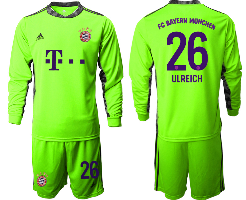 2020-21 Bayern Munich fluorescent green goalkeeper 26# ULREICH long sleeve soccer jerseys