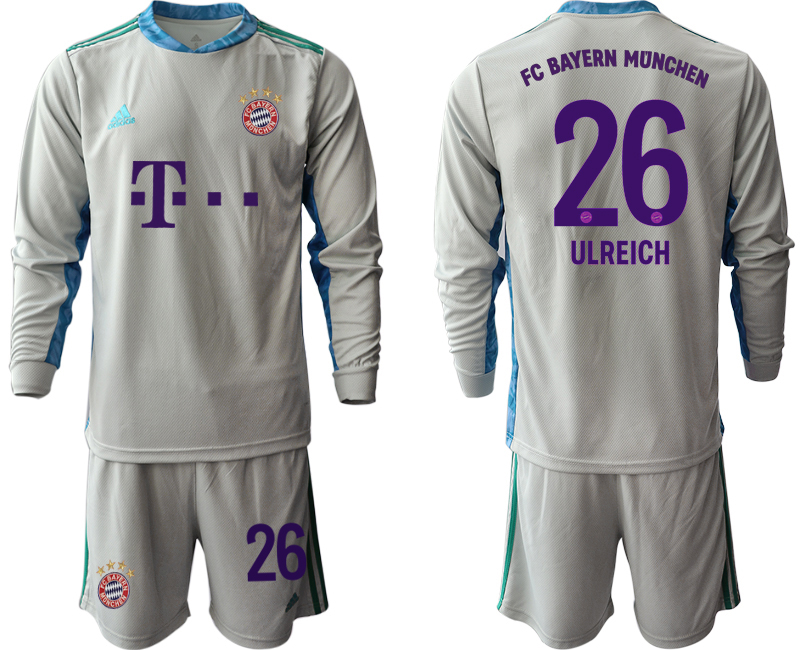 2020-21 Bayern Munich gray goalkeeper 26# ULREICH long sleeve soccer jerseys
