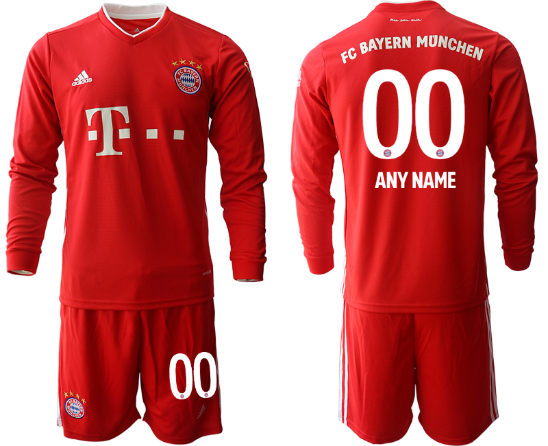 2020-21 Bayern Munich home any name custom long sleeve soccer jerseys