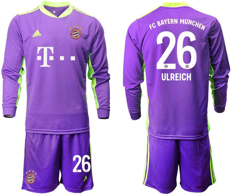 2020-21 Bayern Munich purple goalkeeper 26# ULREICH long sleeve soccer jerseys