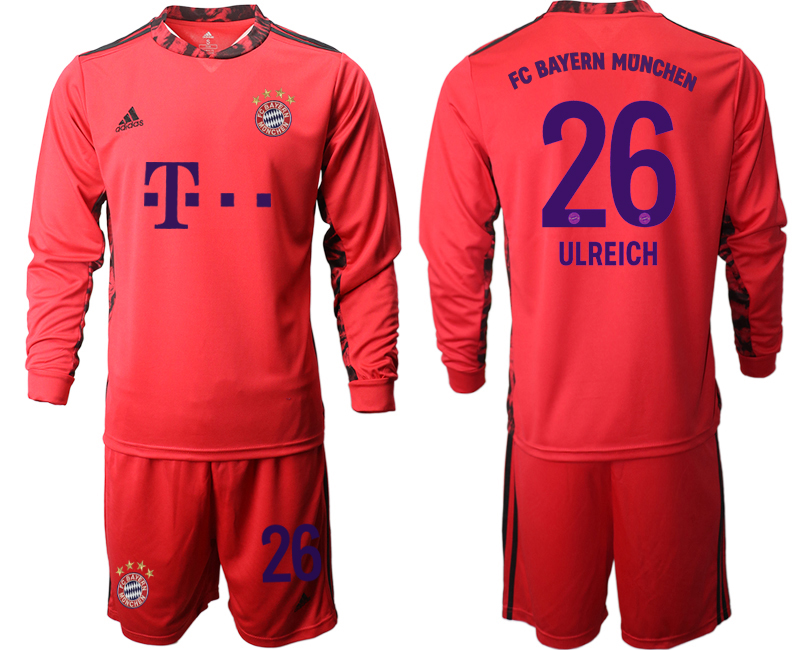2020-21 Bayern Munich red goalkeeper 26# ULREICH long sleeve soccer jerseys