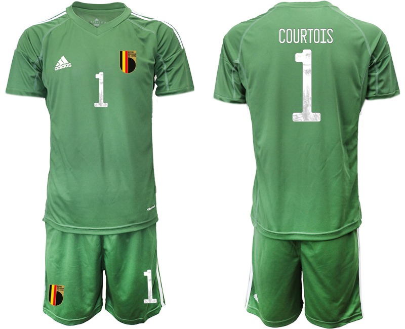 2020-21 Belgium army green goalkeeper 1# COURTOIS soccer jerseys