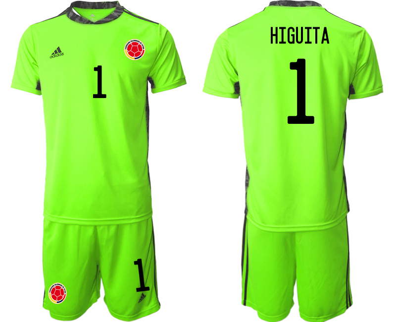 2020-21 Colombia fluorescent green goalkeeper 1# HIGUITA soccer jerseys