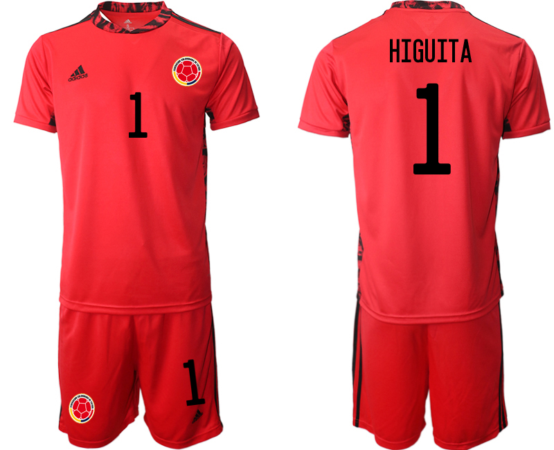 2020-21 Colombia red goalkeeper 1# HIGUITA soccer jerseys.