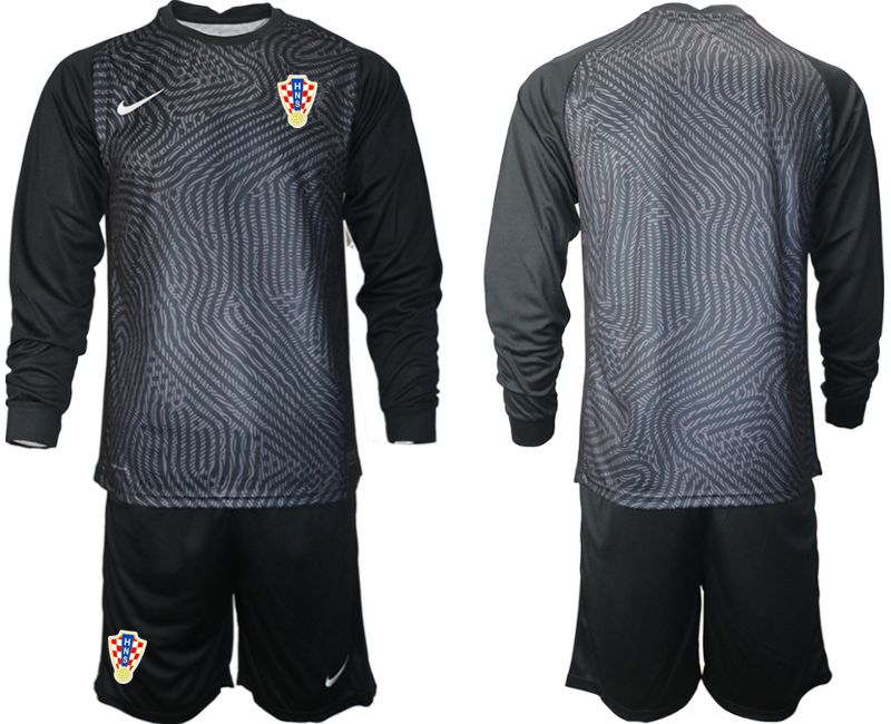 2020-21 Croatia black goalkeeper long sleeve soccer jerseys