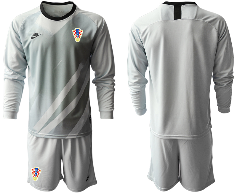 2020-21 Croatia gray goalkeeper long sleeve soccer jerseys