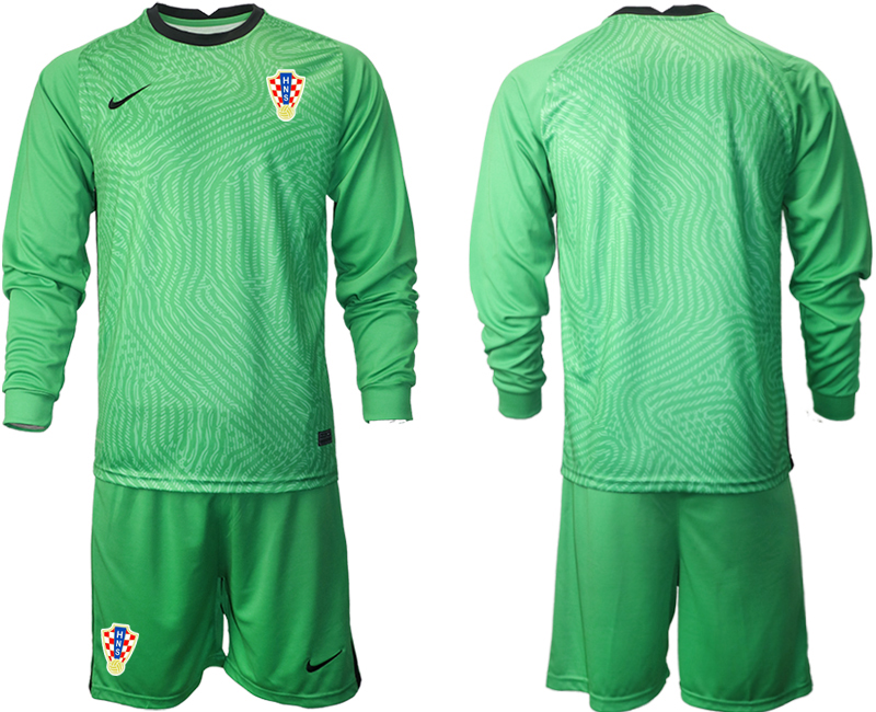 2020-21 Croatia green goalkeeper long sleeve soccer jerseys