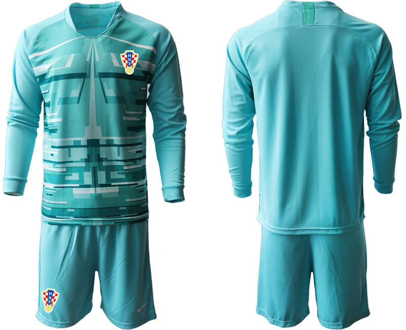 2020-21 Croatia lake blue goalkeeper long sleeve soccer jerseys
