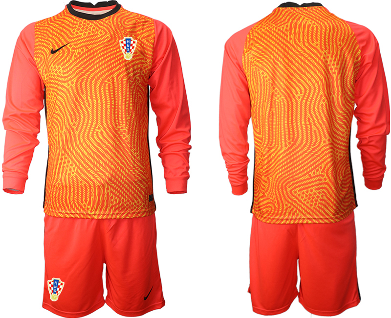 2020-21 Croatia red goalkeeper long sleeve soccer jerseys.