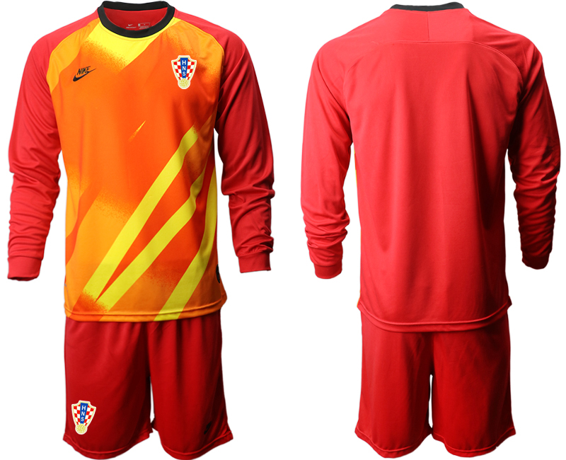 2020-21 Croatia red goalkeeper long sleeve soccer jerseys
