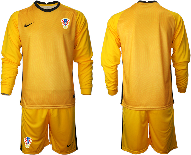 2020-21 Croatia yellow goalkeeper long sleeve soccer jerseys