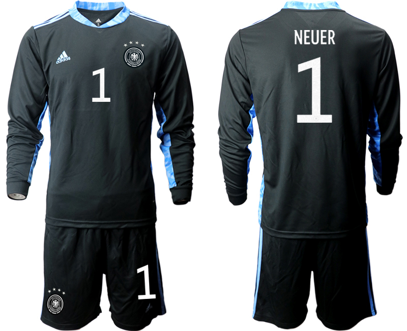 2020-21 Germany black goalkeeper 1# NEUER long sleeve soccer jerseys