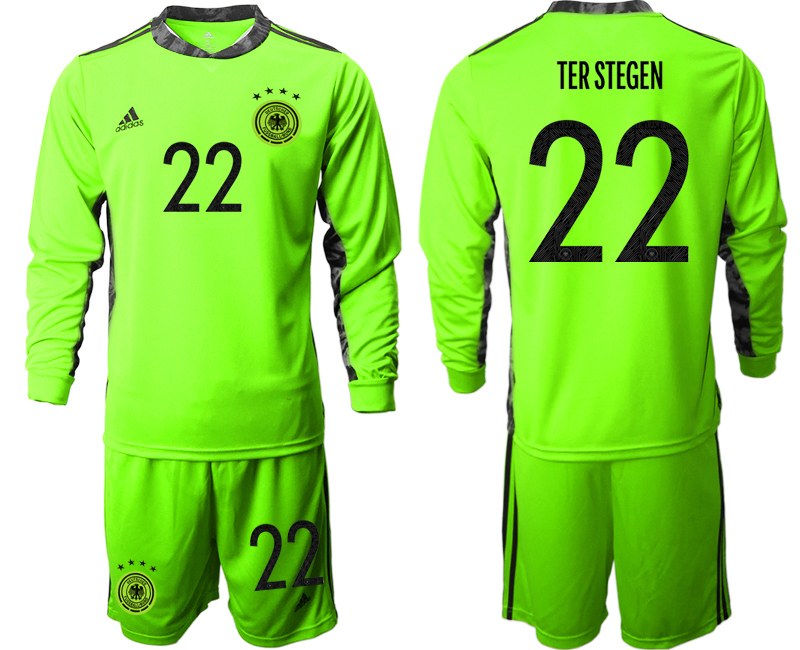 2020-21 Germany fluorescent green goalkeeper 22# TER STEGEN long sleeve soccer jerseys
