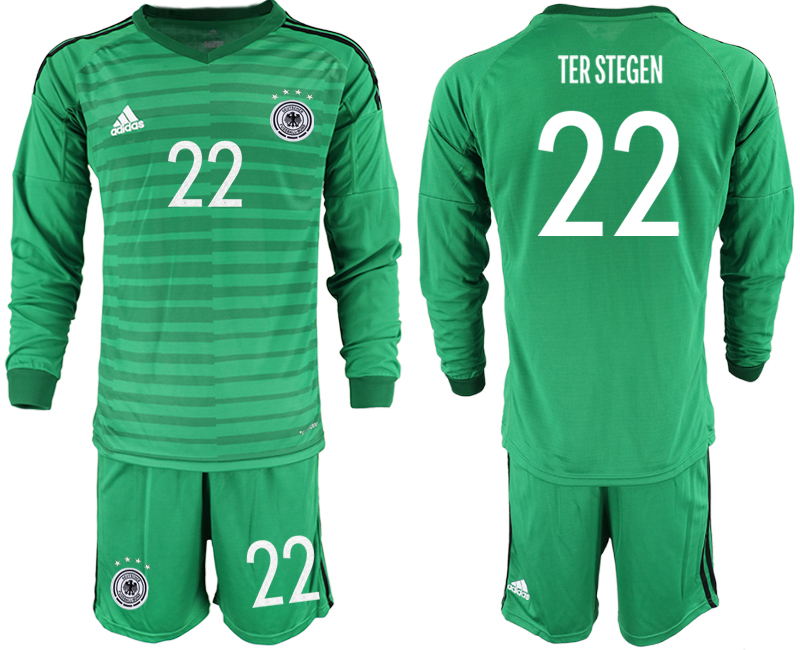 2020-21 Germany green goalkeeper 22# TER STEGEN long sleeve soccer jerseys