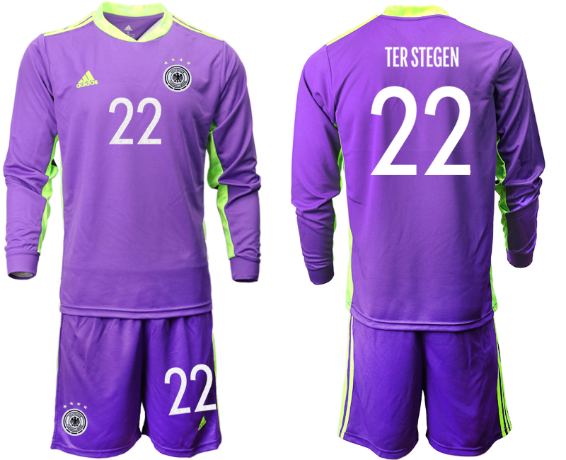2020-21 Germany purple goalkeeper 22# TER STEGEN long sleeve soccer jerseys
