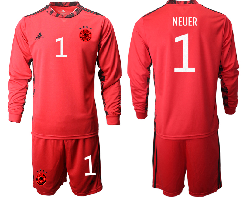 2020-21 Germany red goalkeeper 1# NEUER long sleeve soccer jerseys