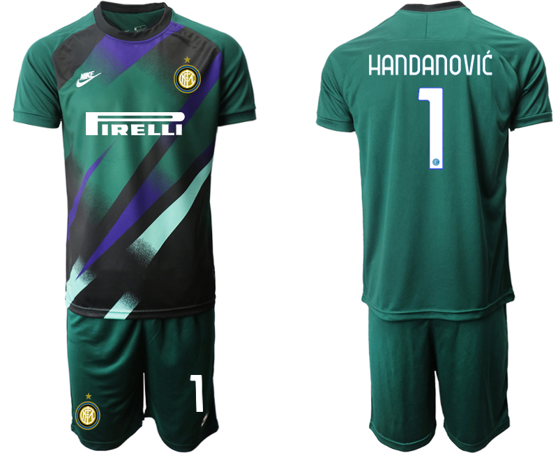 2020-21 Inter Milan 1 HANDANOVIC Dark Green Goalkeeper Soccer Jersey