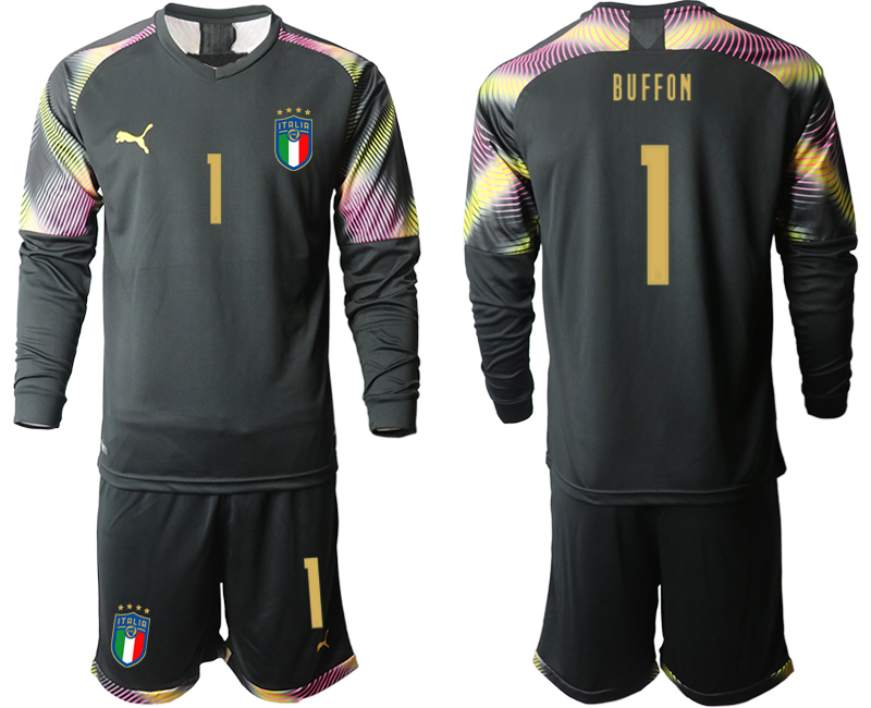 2020-21 Italy black goalkeeper 1# BUFFON long sleeve soccer jerseys