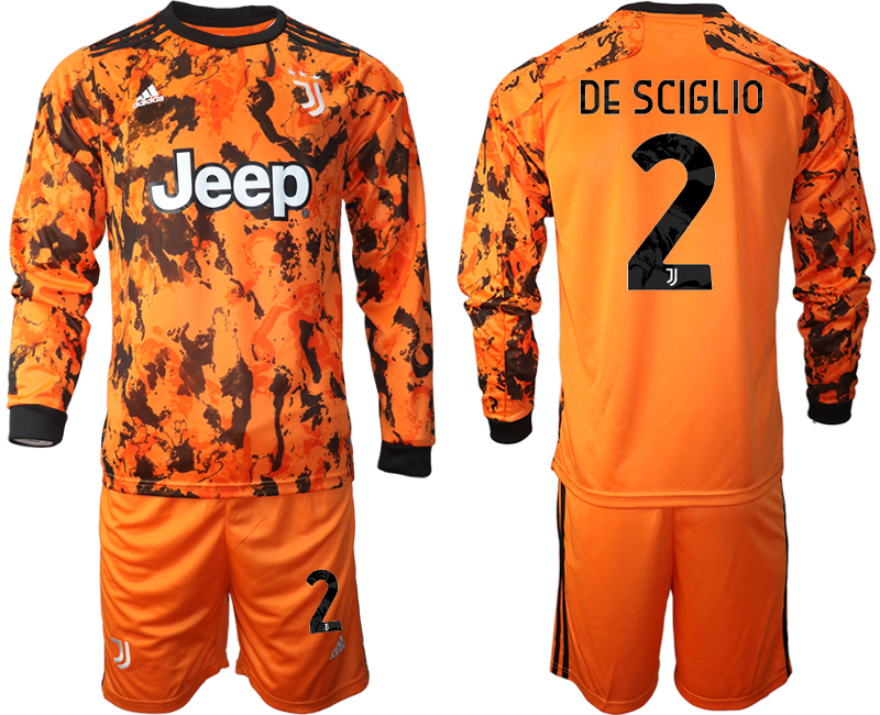 2020-21 Juventus away  2# DE SCIGLIO long sleeve soccer jerseys