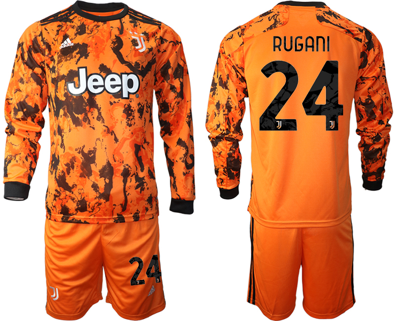 2020-21 Juventus away 24# RUGANI long sleeve soccer jerseys