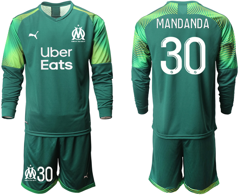2020-21 Marseilles Dark green goalkeeper 30# MANDANDA long sleeve soccer jerseys