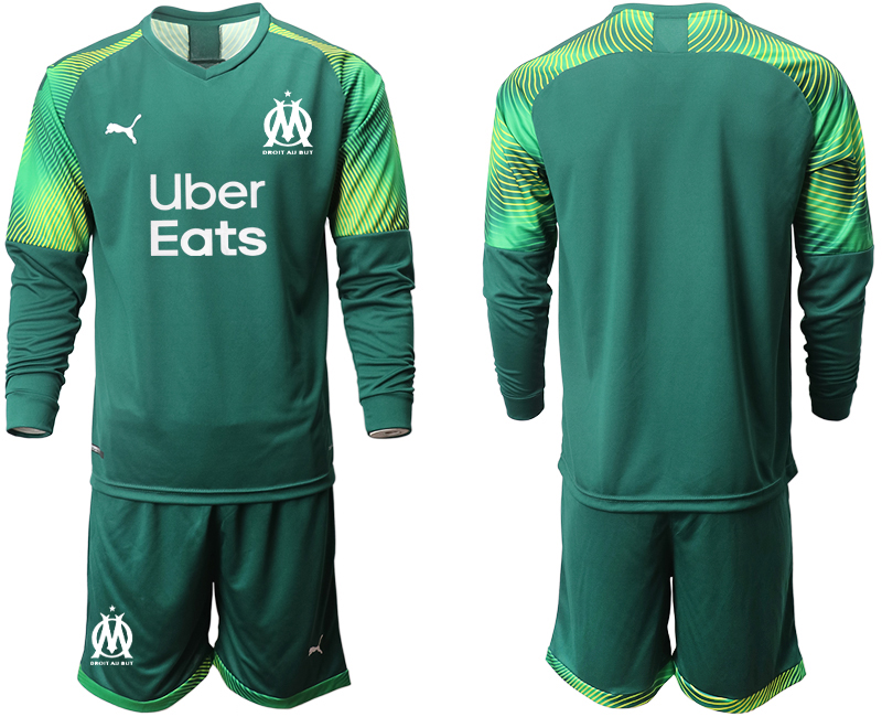 2020-21 Marseilles Dark green goalkeeper long sleeve soccer jerseys
