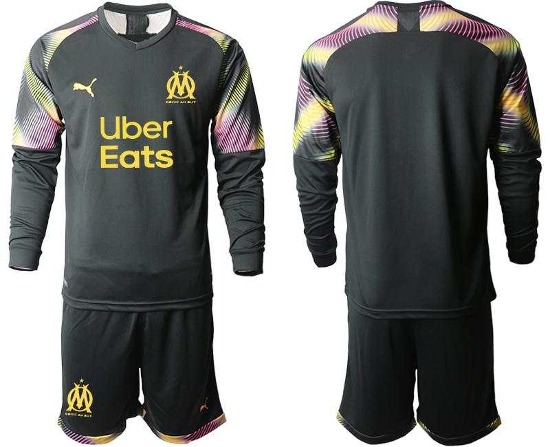 2020-21 Marseilles black goalkeeper long sleeve soccer jerseys