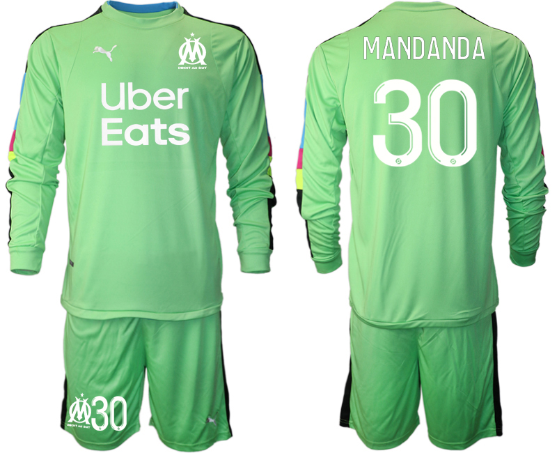 2020-21 Marseilles fruit green goalkeeper 30# MANDANDA long sleeve soccer jerseys