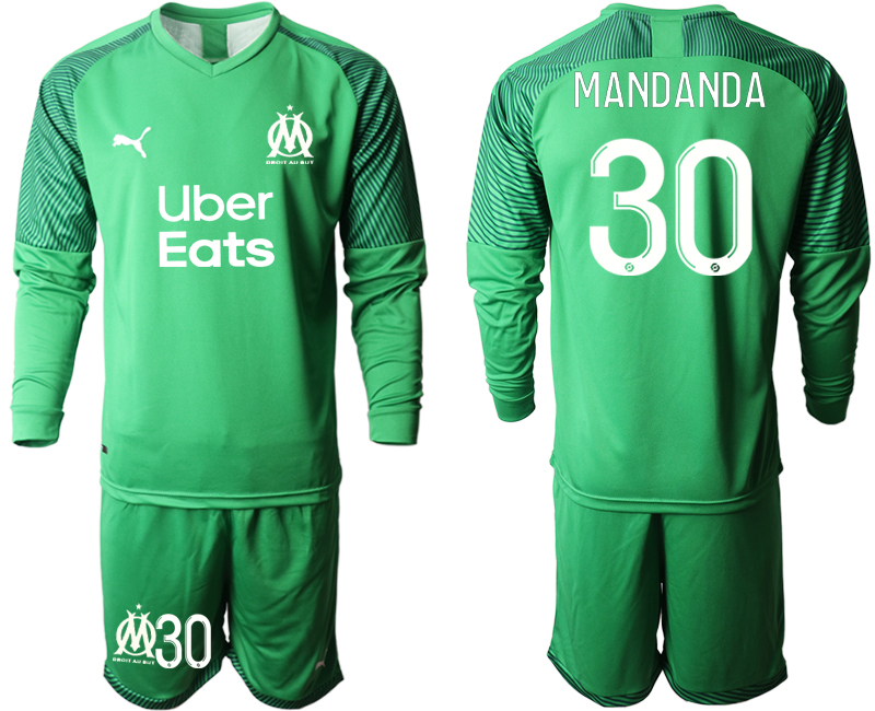 2020-21 Marseilles green goalkeeper 30# MANDANDA long sleeve soccer jerseys